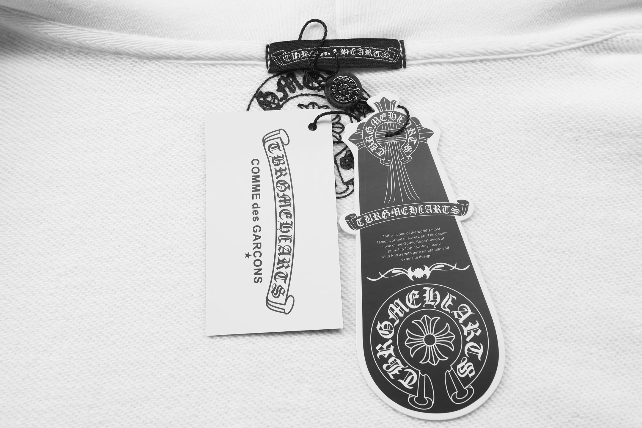 P310 Chrome Hearts Chrome Hearts Cardigan Horseshoe Printed Hooded Sweatshirt Size: SMLXL Color: White Black